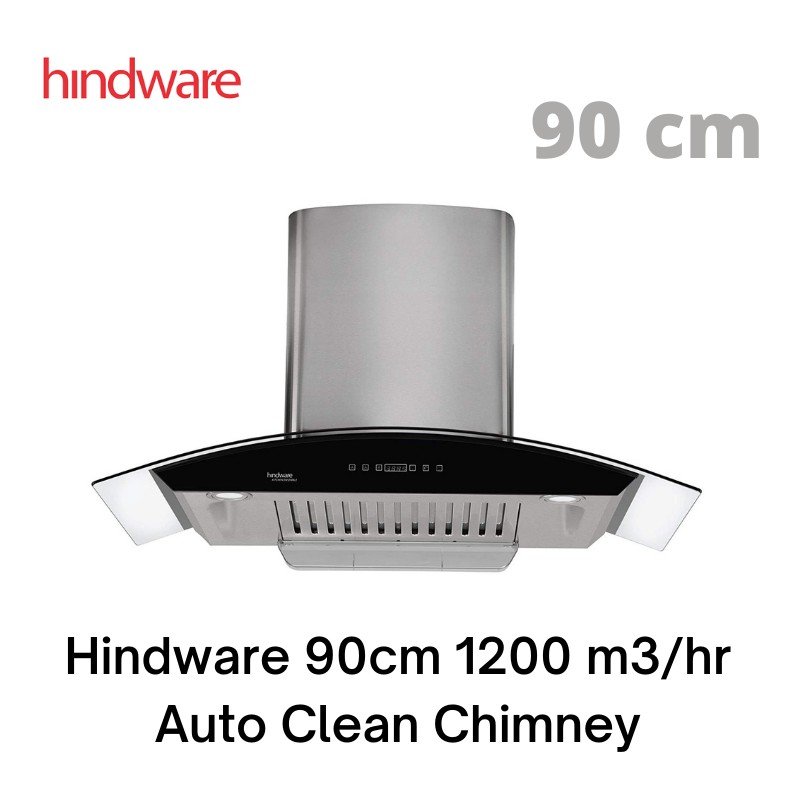 Hindware 90 cm 1200 m3/hr auto clean chimney